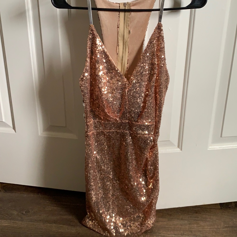 Gold sequin dress